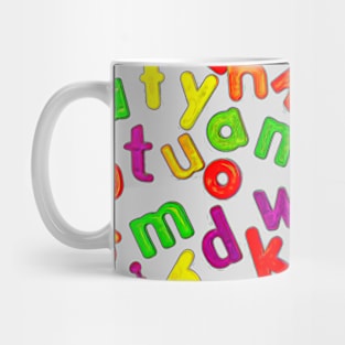 Jumbled Multi Coloured Letters Glow Mug